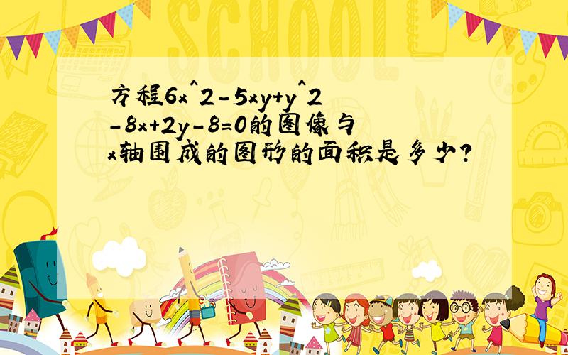 方程6x^2-5xy+y^2-8x+2y-8=0的图像与x轴围成的图形的面积是多少?