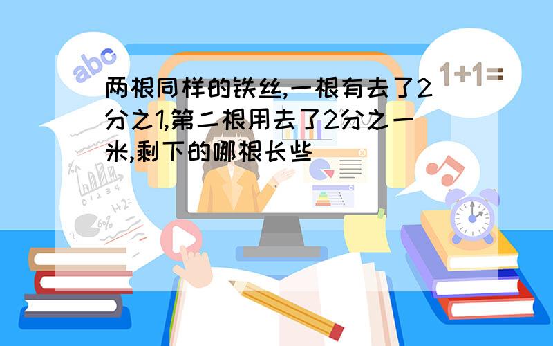 两根同样的铁丝,一根有去了2分之1,第二根用去了2分之一米,剩下的哪根长些