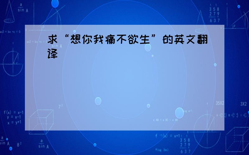 求“想你我痛不欲生”的英文翻译