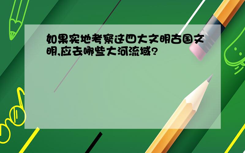 如果实地考察这四大文明古国文明,应去哪些大河流域?