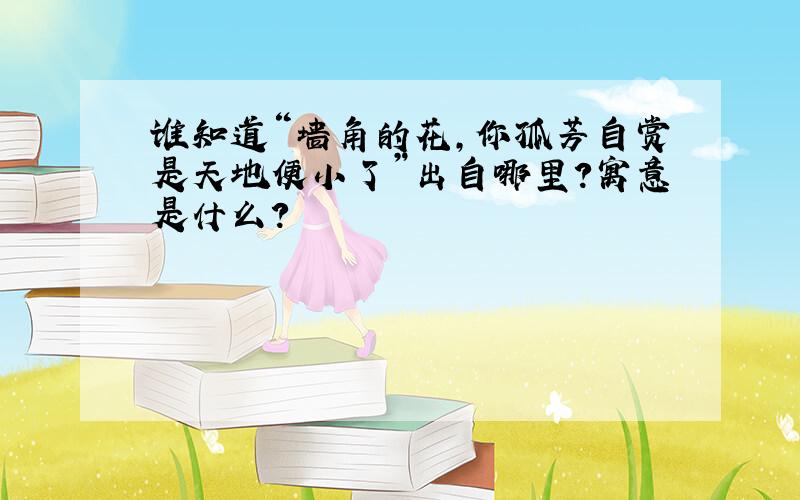 谁知道“墙角的花,你孤芳自赏是天地便小了”出自哪里?寓意是什么?