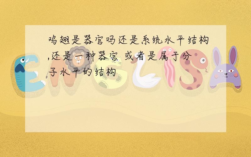 鸡翅是器官吗还是系统水平结构,还是一种器官 或者是属于分子水平的结构