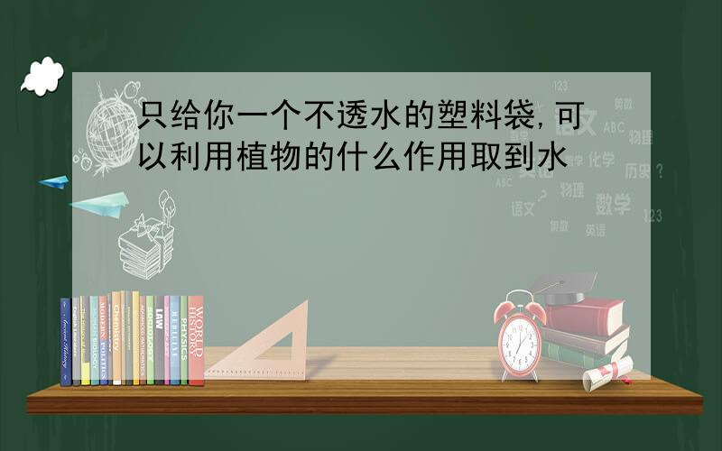 只给你一个不透水的塑料袋,可以利用植物的什么作用取到水