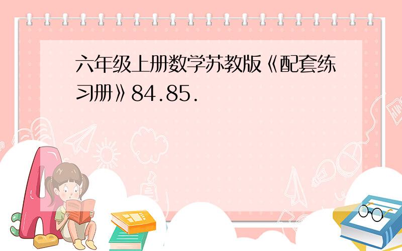 六年级上册数学苏教版《配套练习册》84.85.