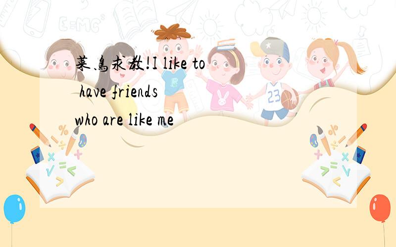 菜鸟求教!I like to have friends who are like me