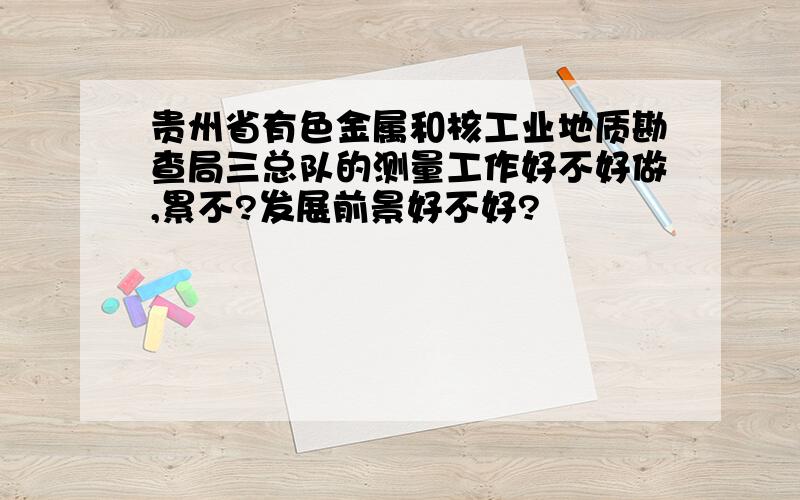 贵州省有色金属和核工业地质勘查局三总队的测量工作好不好做,累不?发展前景好不好?