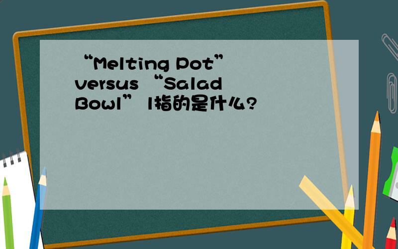 “Melting Pot” versus “Salad Bowl” l指的是什么?