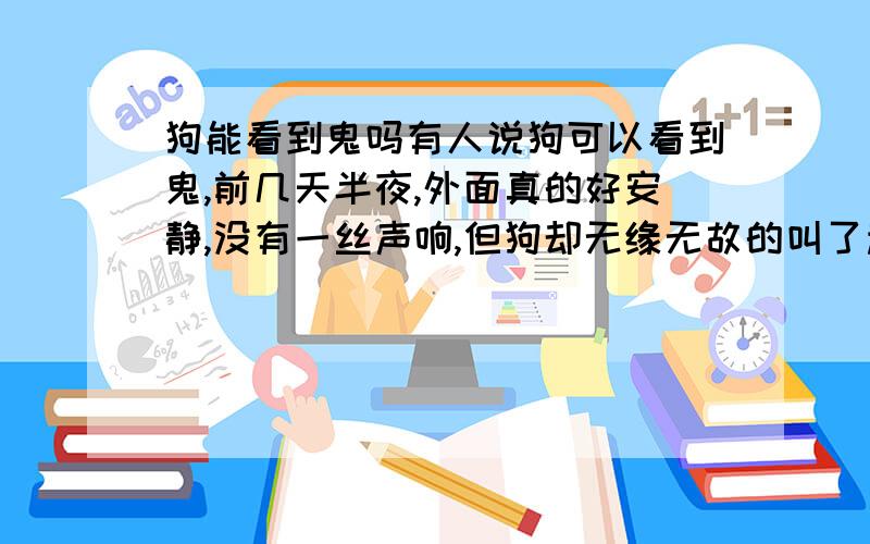 狗能看到鬼吗有人说狗可以看到鬼,前几天半夜,外面真的好安静,没有一丝声响,但狗却无缘无故的叫了起来,抱着狗出去看也没看到