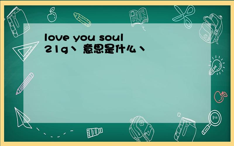 love you soul 21g丶 意思是什么丶