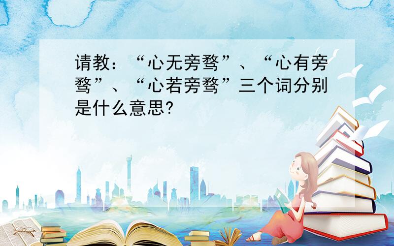 请教：“心无旁骛”、“心有旁骛”、“心若旁骛”三个词分别是什么意思?