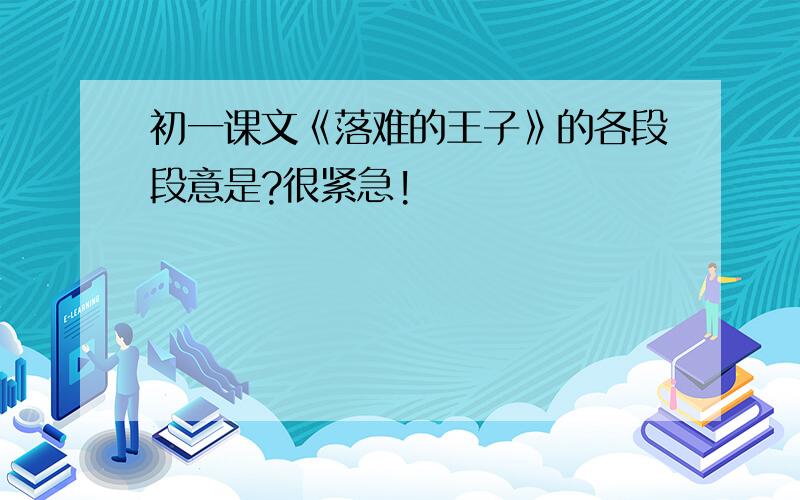 初一课文《落难的王子》的各段段意是?很紧急!