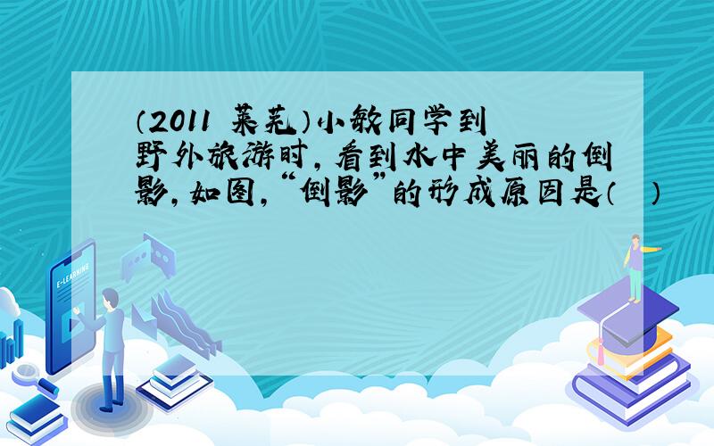 （2011•莱芜）小敏同学到野外旅游时，看到水中美丽的倒影，如图，“倒影”的形成原因是（　　）