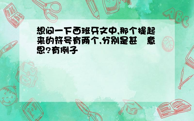 想问一下西班牙文中,那个提起来的符号有两个,分别是甚麼意思?有例子