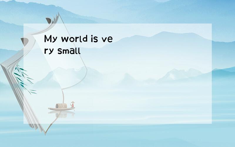 My world is very small