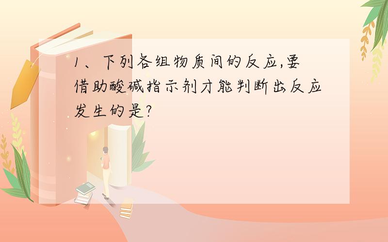 1、下列各组物质间的反应,要借助酸碱指示剂才能判断出反应发生的是?