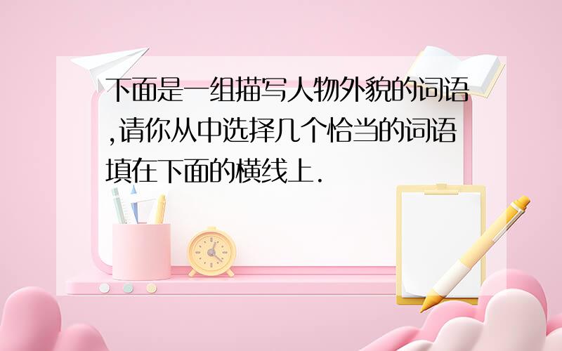 下面是一组描写人物外貌的词语,请你从中选择几个恰当的词语填在下面的横线上.