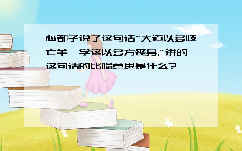 心都子说了这句话“大道以多歧亡羊,学这以多方丧身.”讲的这句话的比喻意思是什么?