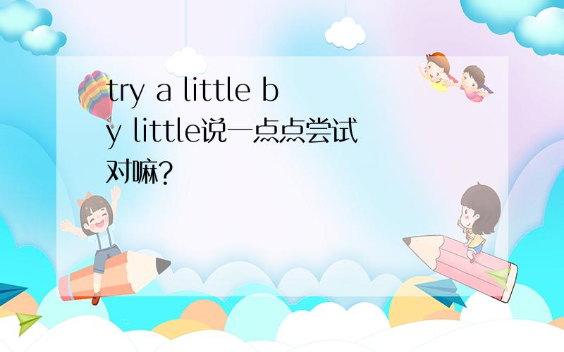 try a little by little说一点点尝试对嘛?