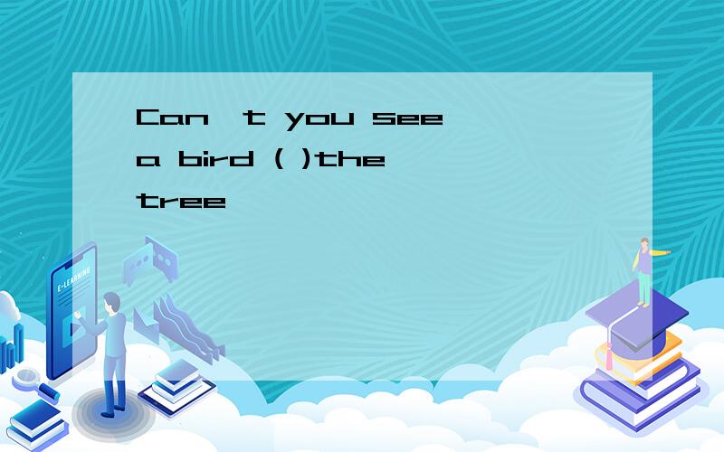 Can't you see a bird ( )the tree