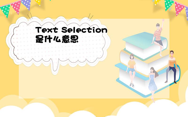 Text Selection是什么意思