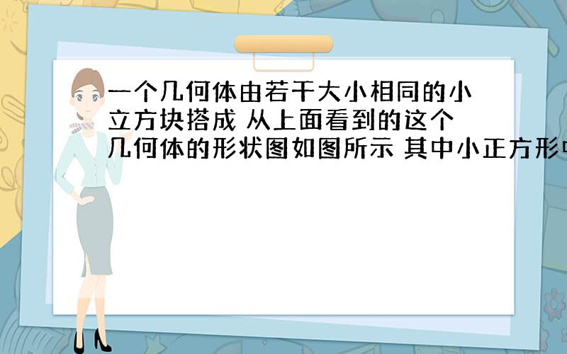 一个几何体由若干大小相同的小立方块搭成 从上面看到的这个几何体的形状图如图所示 其中小正方形中