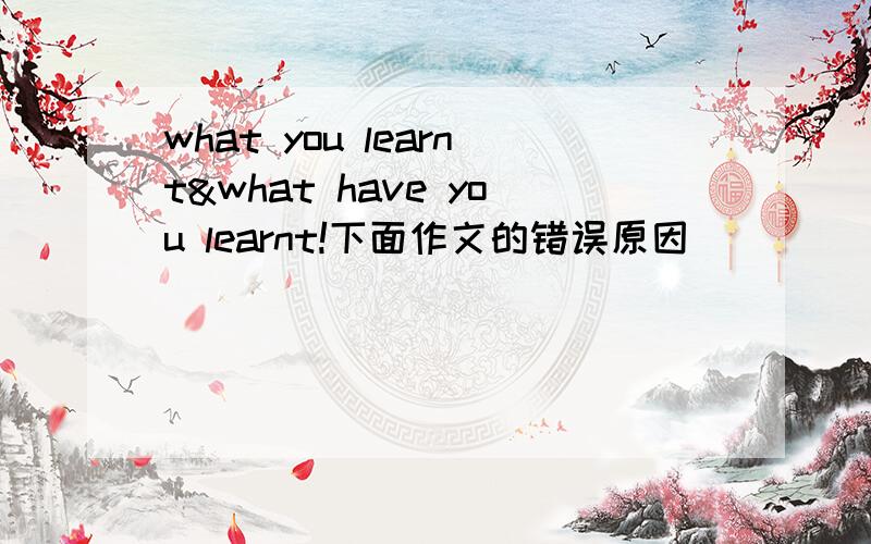 what you learnt&what have you learnt!下面作文的错误原因