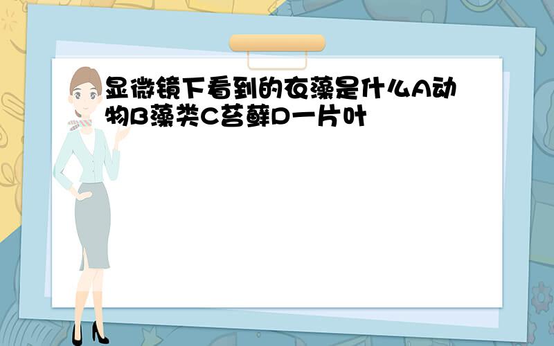 显微镜下看到的衣藻是什么A动物B藻类C苔藓D一片叶