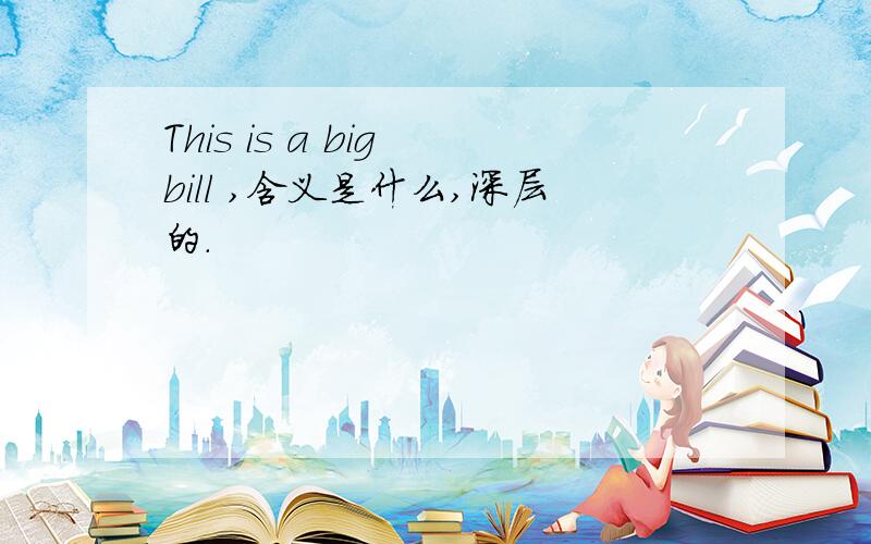 This is a big bill ,含义是什么,深层的.