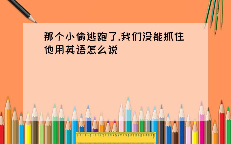 那个小偷逃跑了,我们没能抓住他用英语怎么说