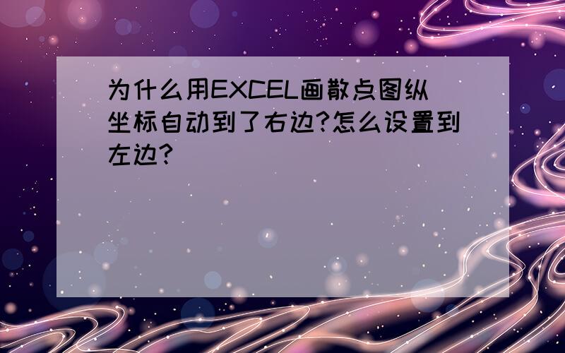 为什么用EXCEL画散点图纵坐标自动到了右边?怎么设置到左边?