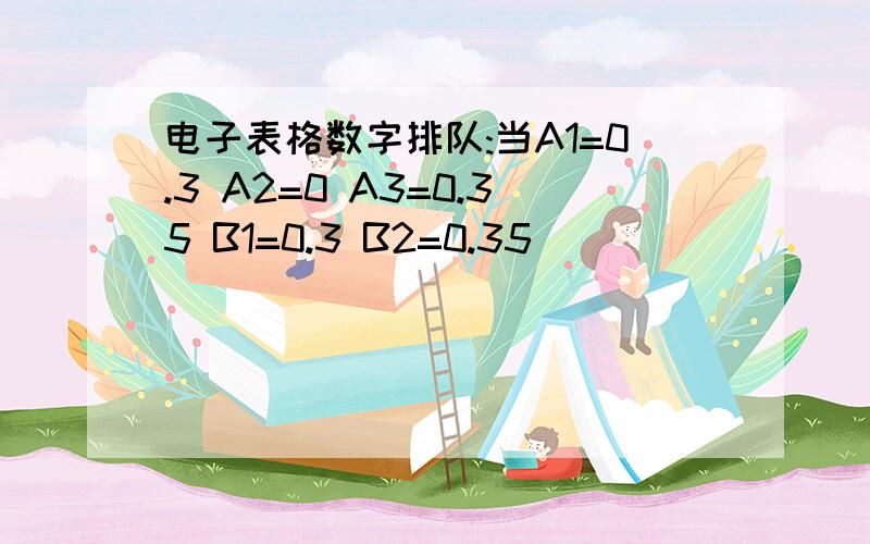 电子表格数字排队:当A1=0.3 A2=0 A3=0.35 B1=0.3 B2=0.35