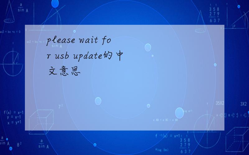 please wait for usb update的中文意思