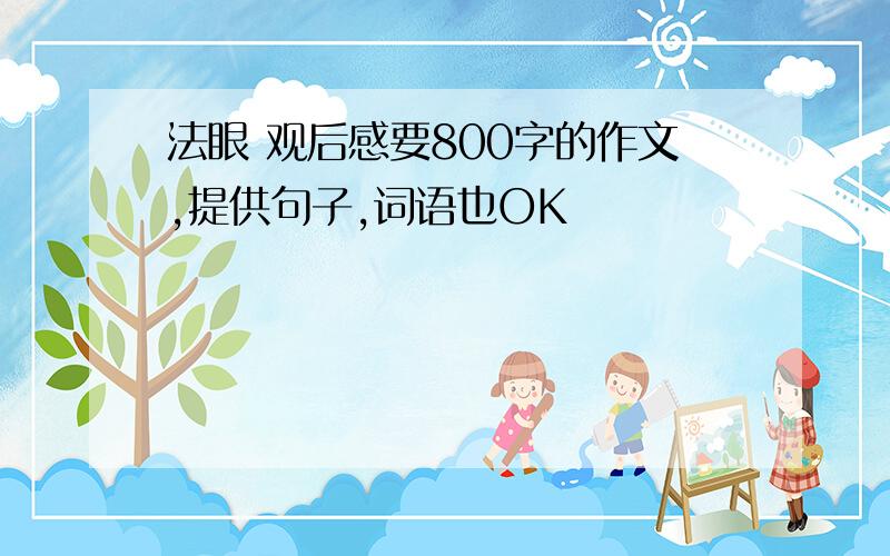 法眼 观后感要800字的作文,提供句子,词语也OK