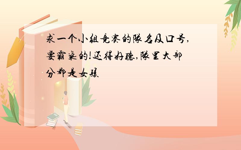 求一个小组竞赛的队名及口号,要霸气的!还得好听,队里大部分都是女孩