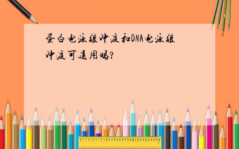 蛋白电泳缓冲液和DNA电泳缓冲液可通用吗?