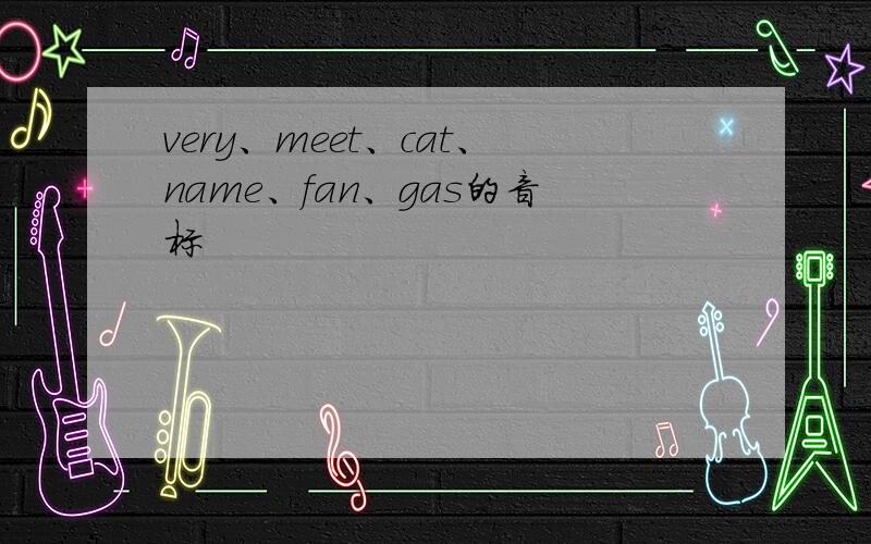 very、meet、cat、name、fan、gas的音标