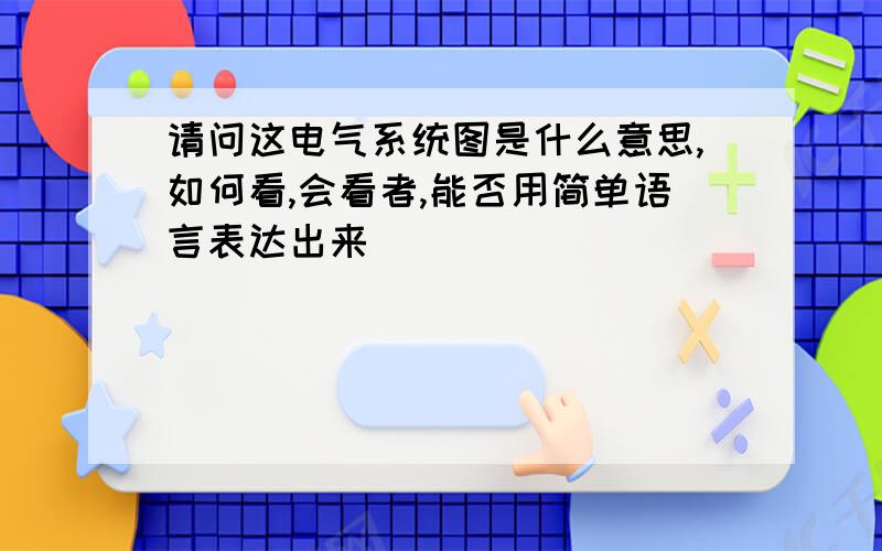 请问这电气系统图是什么意思,如何看,会看者,能否用简单语言表达出来