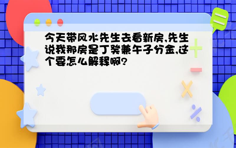 今天带风水先生去看新房,先生说我那房是丁癸兼午子分金,这个要怎么解释啊?