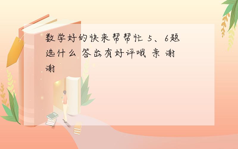 数学好的快来帮帮忙 5、6题选什么 答出有好评哦 亲 谢谢