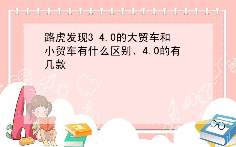 路虎发现3 4.0的大贸车和小贸车有什么区别、4.0的有几款