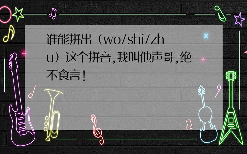 谁能拼出（wo/shi/zhu）这个拼音,我叫他声哥,绝不食言!