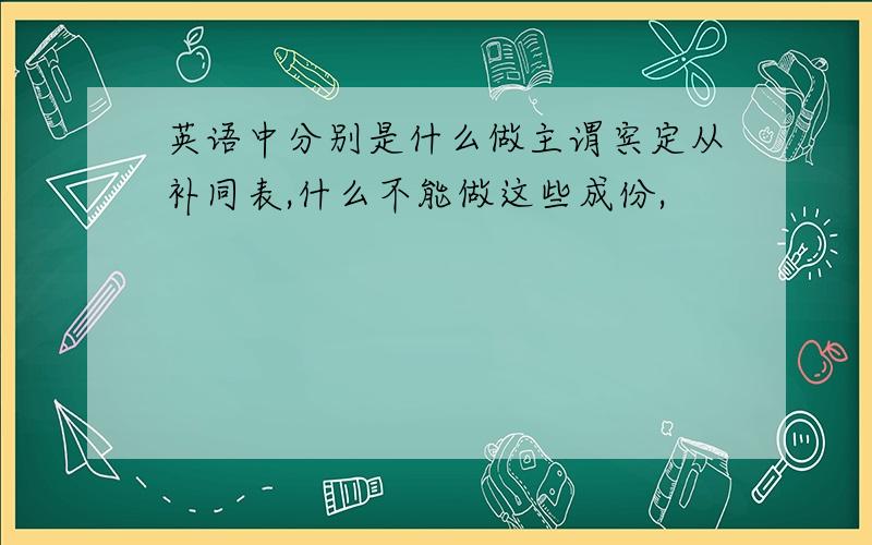 英语中分别是什么做主谓宾定从补同表,什么不能做这些成份,