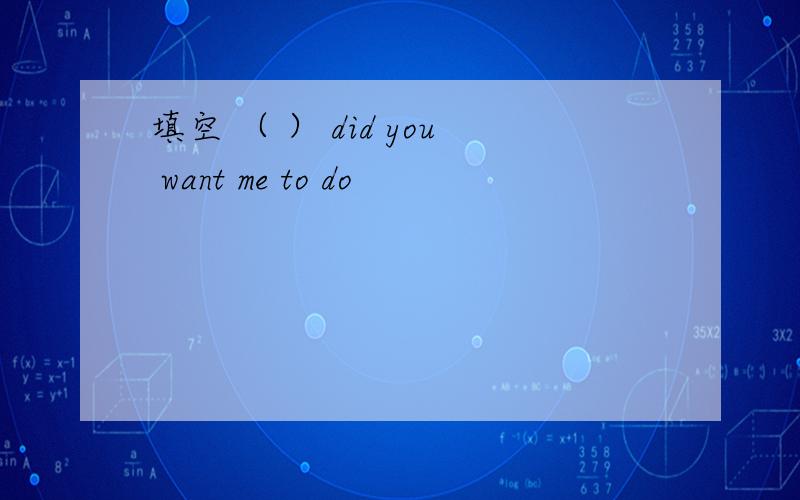 填空 （ ） did you want me to do