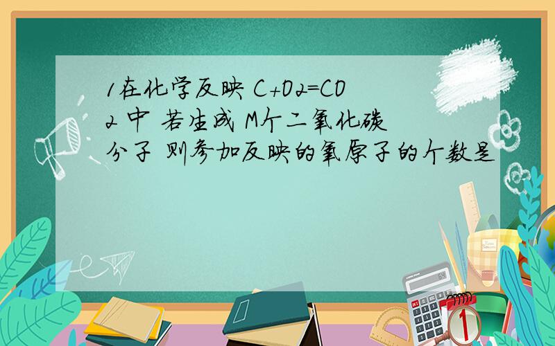 1在化学反映 C+O2=CO2 中 若生成 M个二氧化碳分子 则参加反映的氧原子的个数是