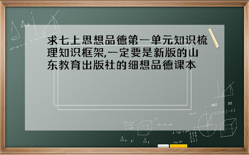 求七上思想品德第一单元知识梳理知识框架,一定要是新版的山东教育出版社的细想品德课本