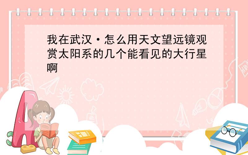 我在武汉·怎么用天文望远镜观赏太阳系的几个能看见的大行星啊