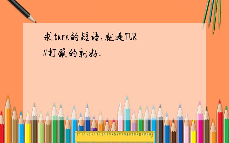 求turn的短语,就是TURN打头的就好.