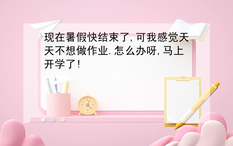 现在暑假快结束了,可我感觉天天不想做作业.怎么办呀,马上开学了!