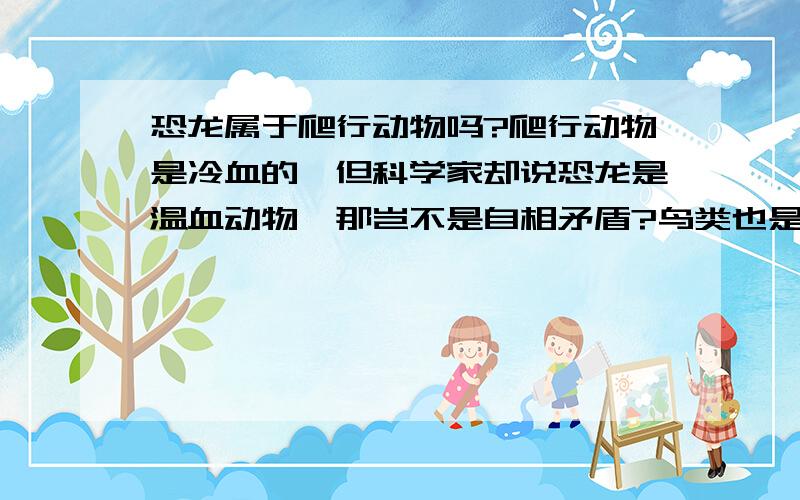 恐龙属于爬行动物吗?爬行动物是冷血的,但科学家却说恐龙是温血动物,那岂不是自相矛盾?鸟类也是温血的