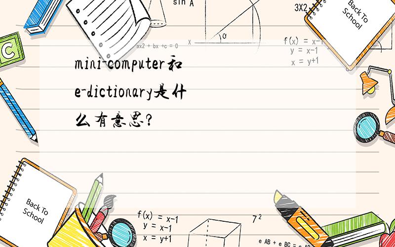 mini-computer和e-dictionary是什么有意思?